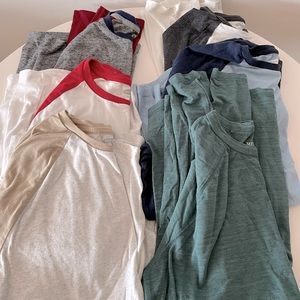 Bundle of 6 long-sleeve tees, variety, Medium